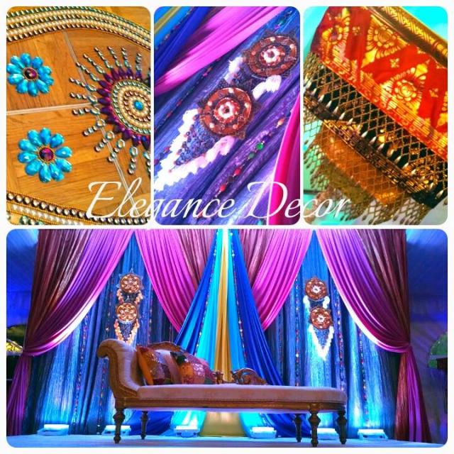 sangeet garba backdrop colorful indian wedding chicago