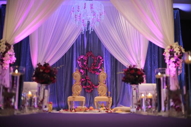 White chiffon mandap