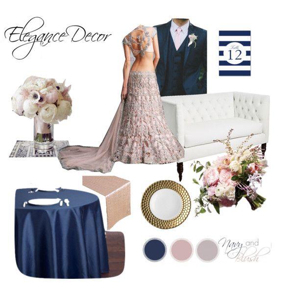 Blush &amp; Navy Reception indian color 